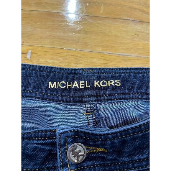 Michael Kors Jeans Womens 12 Blue Flared Cowboy Festival Zipper Pockets Western - Picture 3 of 8
